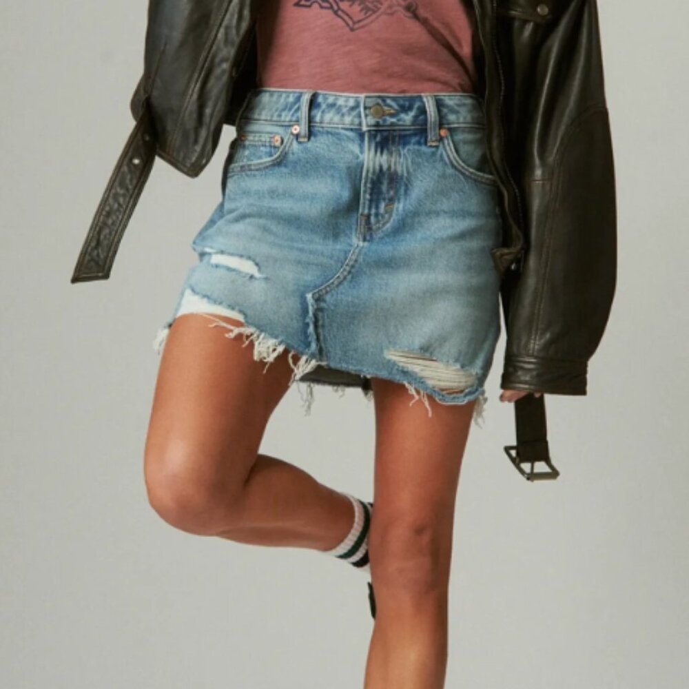 LUCKY BRAND Old Favorite Mini Skirt With Fray